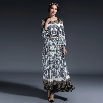 

Summer 2019 Patchwork Full Lantern Sleeve Dress Sexy Women O Neck Print Vintage Night Club Body con Party Dresses Wholesale