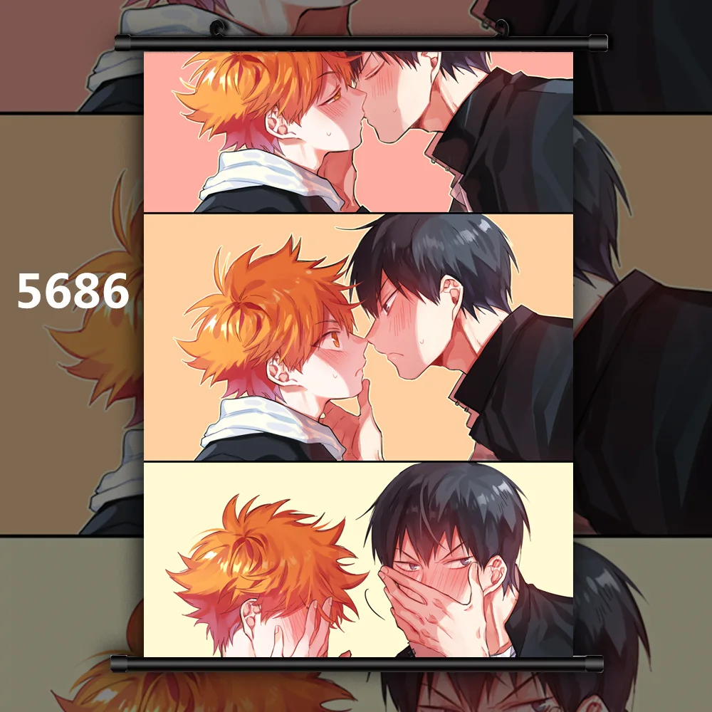 Haikyuu Yaoi Kei Shoyo x Tobio Аниме Манга настенный плакат свиток C - Цвет: 5686