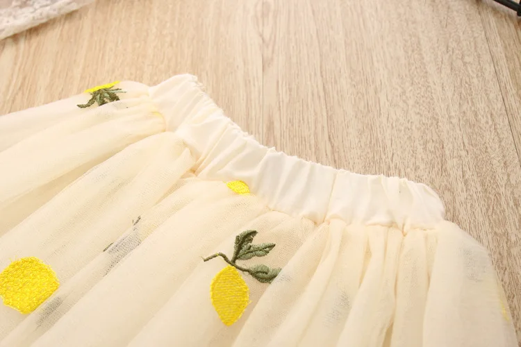Новая летняя одежда для девочек, белая футболка с ананасом, юбки пачки для детей, Модный комплект одежды для детей 3, 4, 5, 6, 7, 8 лет