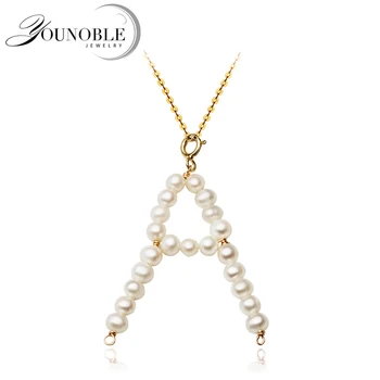 

Real Natural Freshwater Pearl Pendant,sute Pearl Numbers Pendant With 925 Sterling Silver Necklace Chain