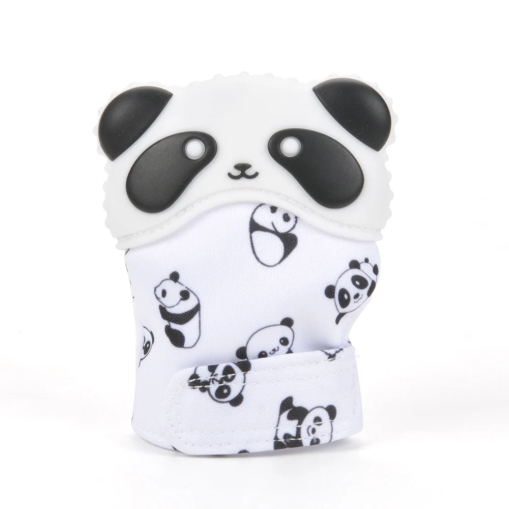 Силиконовые ювелирные изделия Упаковка перчатка для режущихся зубов Прорезыватель перчатка панда животных обертка звук Прорезыватель для малышей детские подарки - Цвет: panda