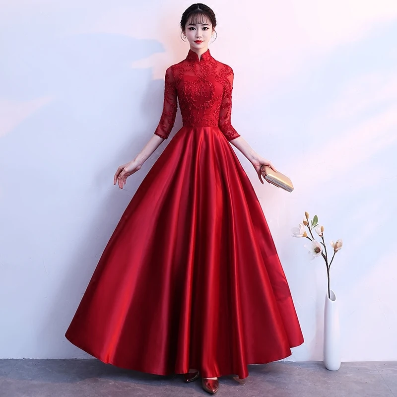 Oriental Style Dresses Modern Qipao Red Women Traditional ...