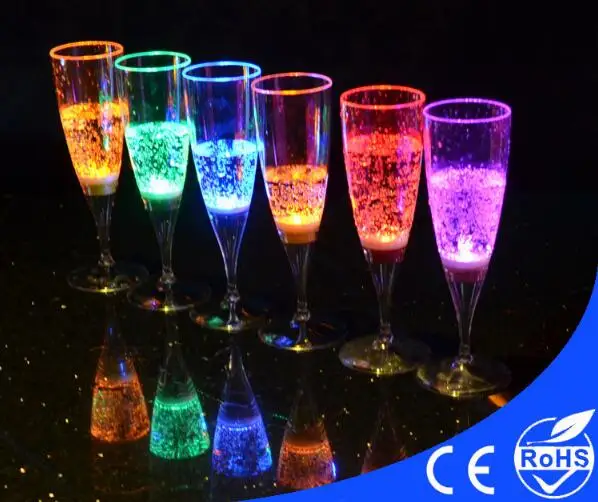 

6pcs/l Colorful LED Light Flashing Cup Beer bar Mug Drink Cup LED Champagne Acrylic Cup for Party / Wedding 150ml