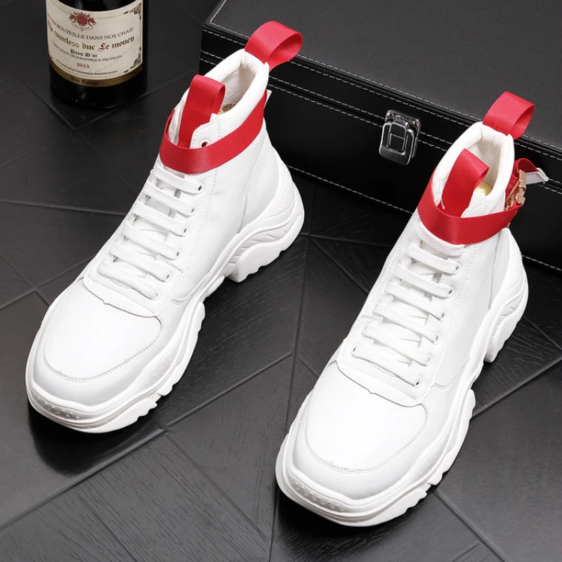 Caballero Y Hombres Los Nueva Botas Tobillo Marca Joven Zapatos Moda Diseño Martin Plataforma Cuero Blanco Cómodos De Vaca Negro qqHwAzx