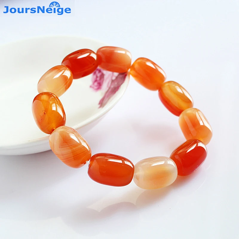 Wholesale Red Primary Color Natural Crystal Stone Bracelets Barrel