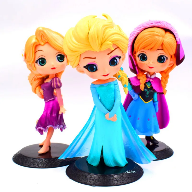 

3 Pcs/set Princess Anna Aishah Cake Decoration Model PVC Action Figure Collectible Model Toy 15CM L166