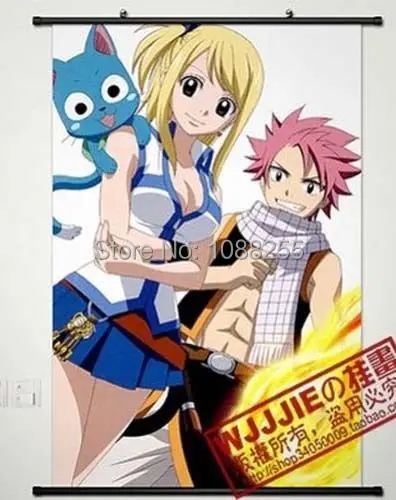 

FAIRY TAIL Natsu Dragneel & Lucy Heartfilia Home Decor Poster Wall Scroll