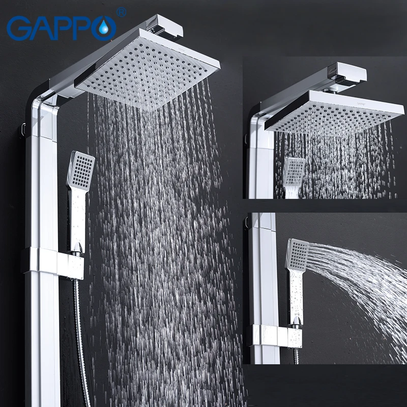 GAPPO смеситель для душа Термостатический смеситель для воды квадратный смеситель для ванны дождевой Душ Набор латунный смеситель для душа