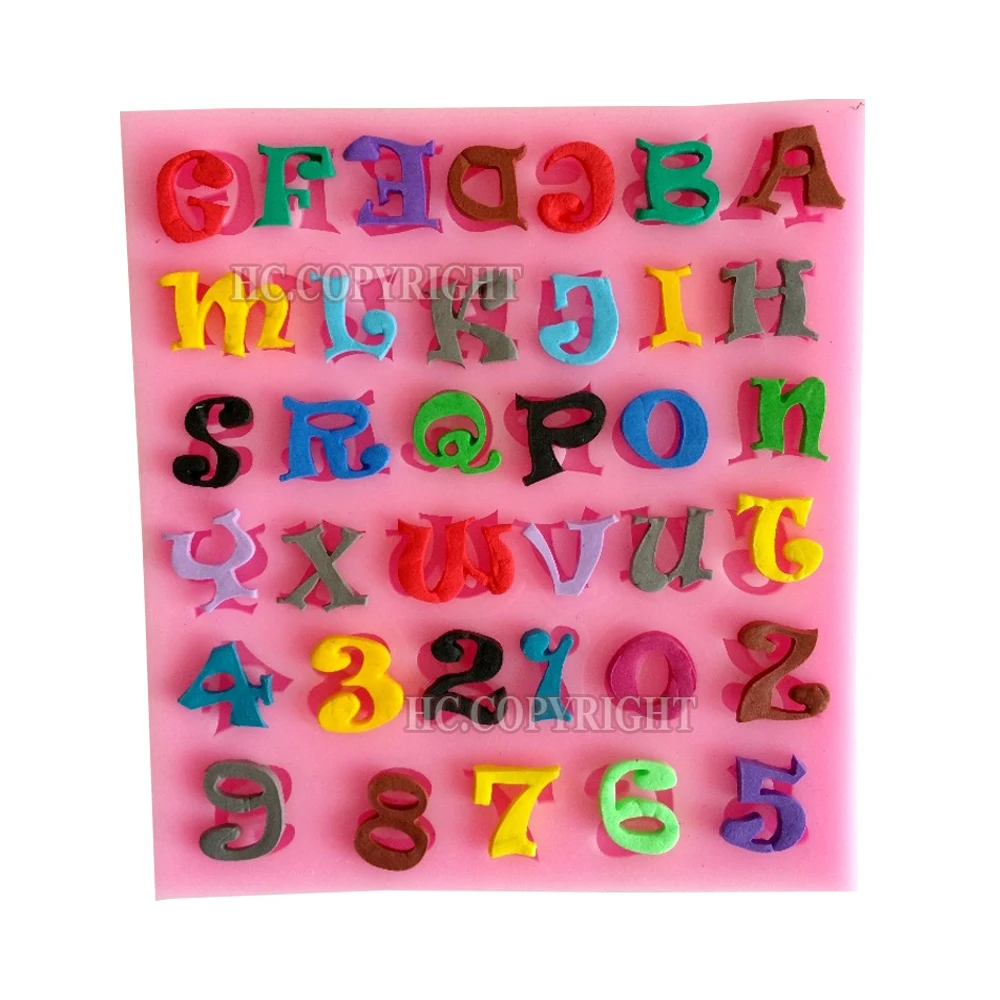 Capital Lowercase Letters Alphabet Silicone Molds Fondant Cake