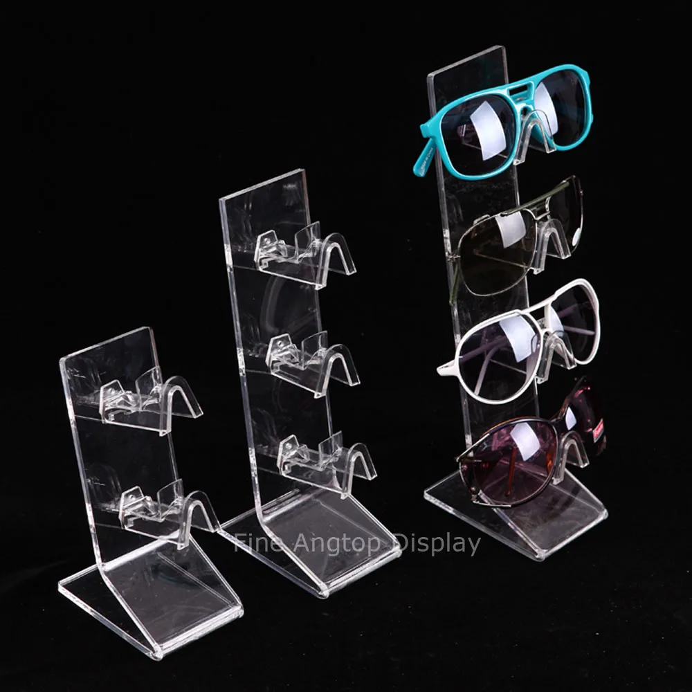 Multi Layers Standing Set of Three Acrylic Sunglass Display Rack Shelf Eyeglasses Show Stand Jewelry Holder Drop Shipping