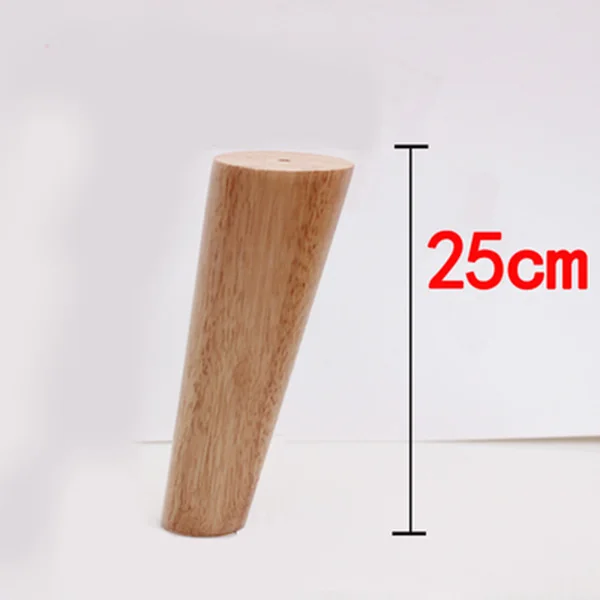 4Pcs Height10-30cm Solid Wood Furniture Legs, Inclined Cone Sofa Bed Cabinet Table and Chair Replacement Feet Sloping Feet 25cm