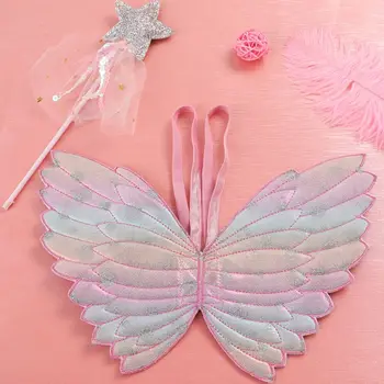 

Cute Children Costumes Performance Props Gradient Color Butterfly Princess Angel Wings Fairy Stick Kids Dress Up Playing Toys
