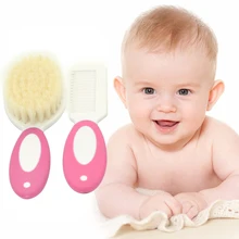 2pcs/set Portable Soft Newborn Babies Comb Hairbrush Sets Baby Hair Brush Infant Hair Comb Head Massager For For Boys And Girls new baby care pure natural wool baby wooden brush comb brush baby hairbrush newborn hair brush infant comb head massager
