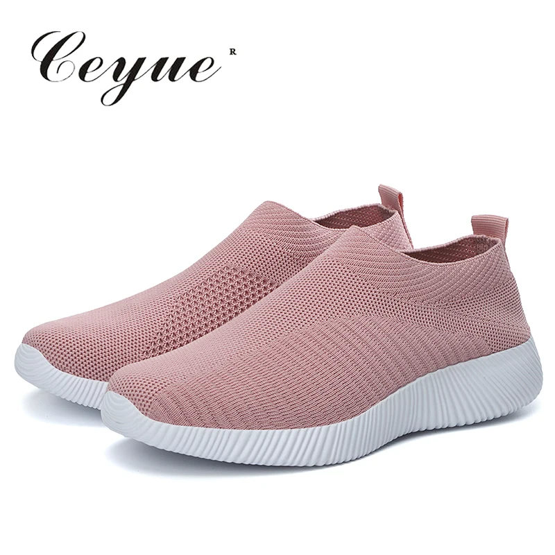 

2019 Spring And Autumn Women Breathable Mesh Casual Shoes zapatos de mujer Comfortable Lissome Lace-Up Flat Shoes Size 35-42