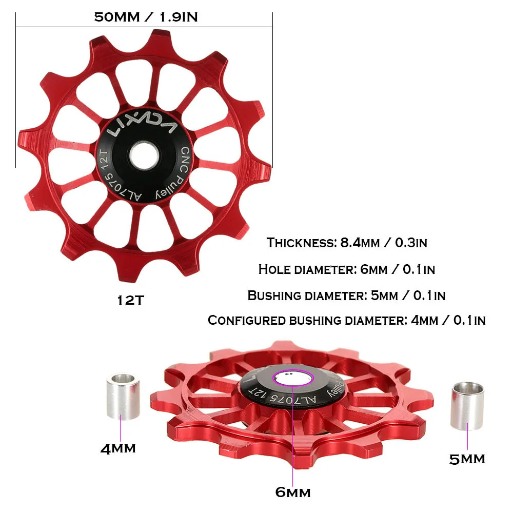 Lixada 12 т алюминиевый сплав горный велосипед велосипедный задний переключатель шкив горный велосипед велосипедный переключатель на открытом воздухе велосипедные запчасти 4 цвета