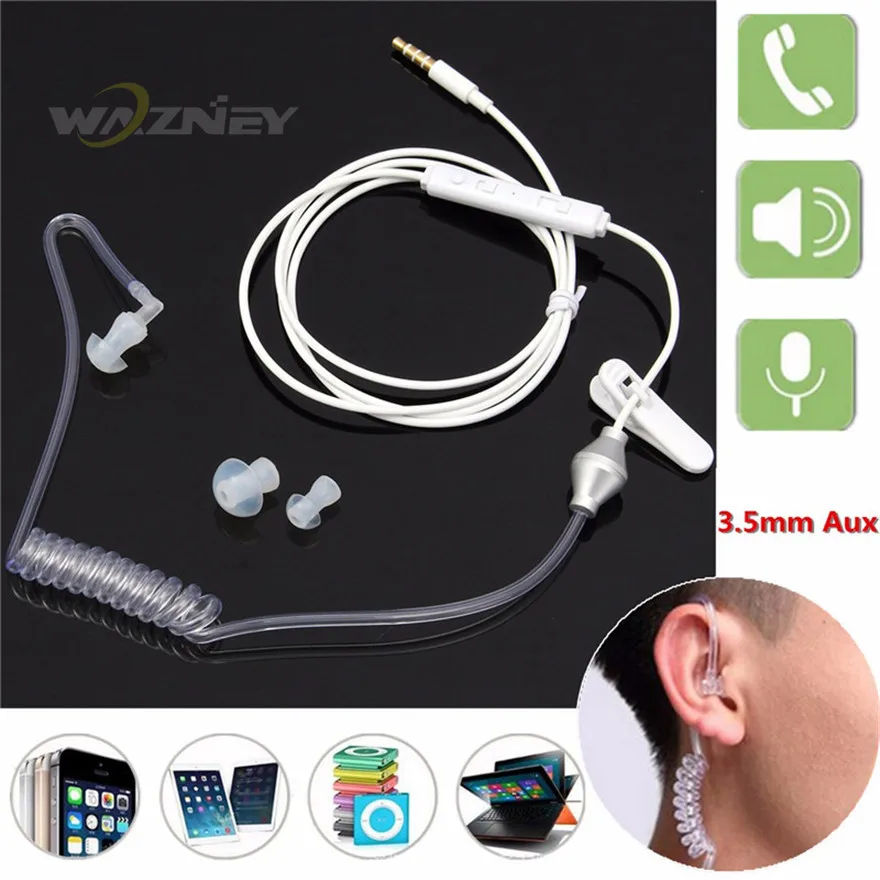 100pcs 3.5mm FBI Style Cool In ear Headset Radiation protection