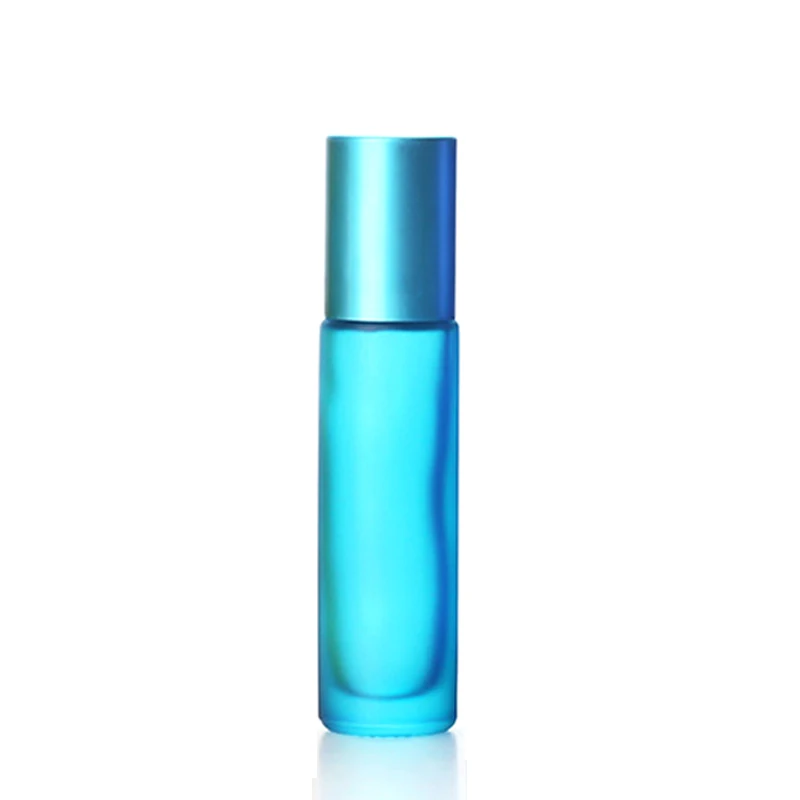 1pcs Light Blue 1/5/10 шт 10 мл Портативный толстые Стекло ролик эфирное масло в виде флаконов парфюма путешествий многоразового использования, матовый цветной ролик с шариком-роллером - Цвет: 1pcs Light Blue