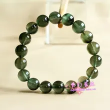 Натуральный зеленый рутилированный Кварц Браслет Гранат турмалин