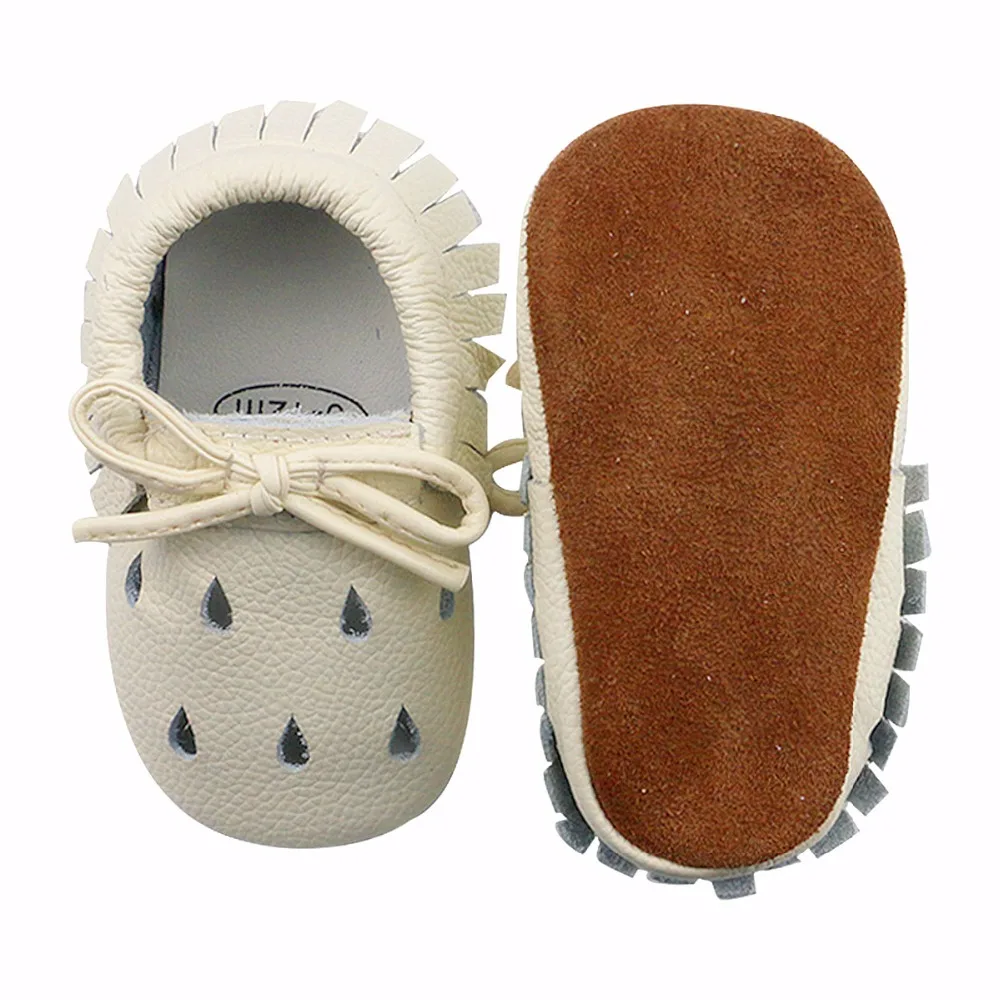 Нескользящая детская обувь из мягкой натуральной кожи для новорожденных мальчиков и девочек Мокасины для малышей от 0 до 24 месяцев