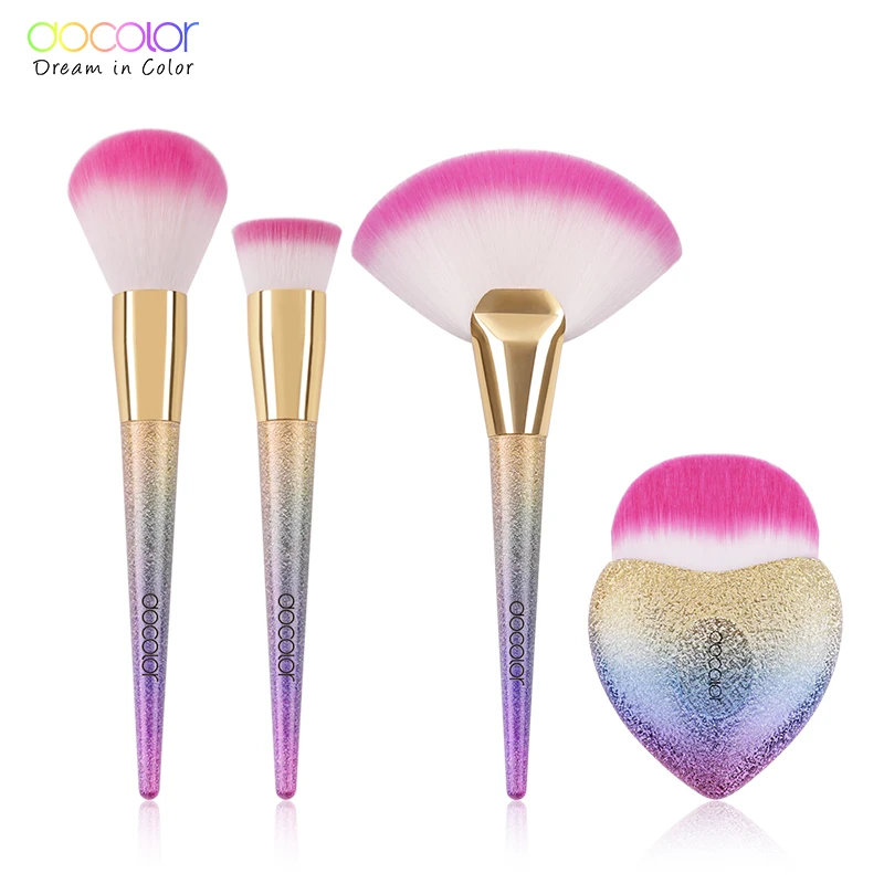 

Docolor Heart Shape Foundation Powder Makeup Brushes Dense Synthetic Hair Cosmetic Tool Fan Contouring Brush Make Up Brushes