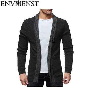 

Men Knit Cardigan Sweaters Men Knitwear Patchwork Sweater Slim Casual Brand Designers Clothing 2018 Spring Autumn