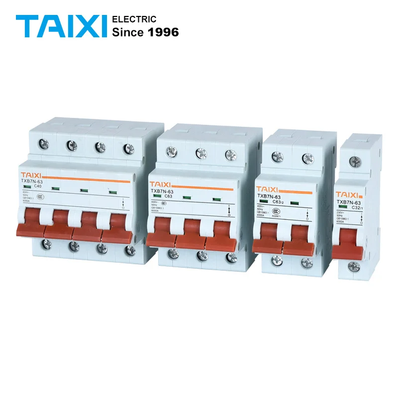 

TXB7N-63 MCB 4KA Mini Circuit Breaker 4.5KA 3KA 2.5KA Household Protection Air Switch small low voltage breaker