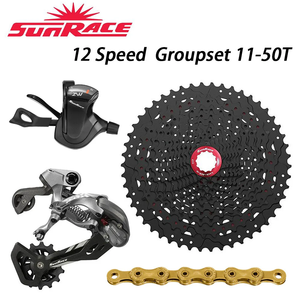 Sunrace Velocity 12 4 Pcs Groupset Shifter Right 12 S+ Back Devicer+ Csmz90 Cassette K7 11-50 T+ Cn12s Chain 126 Links