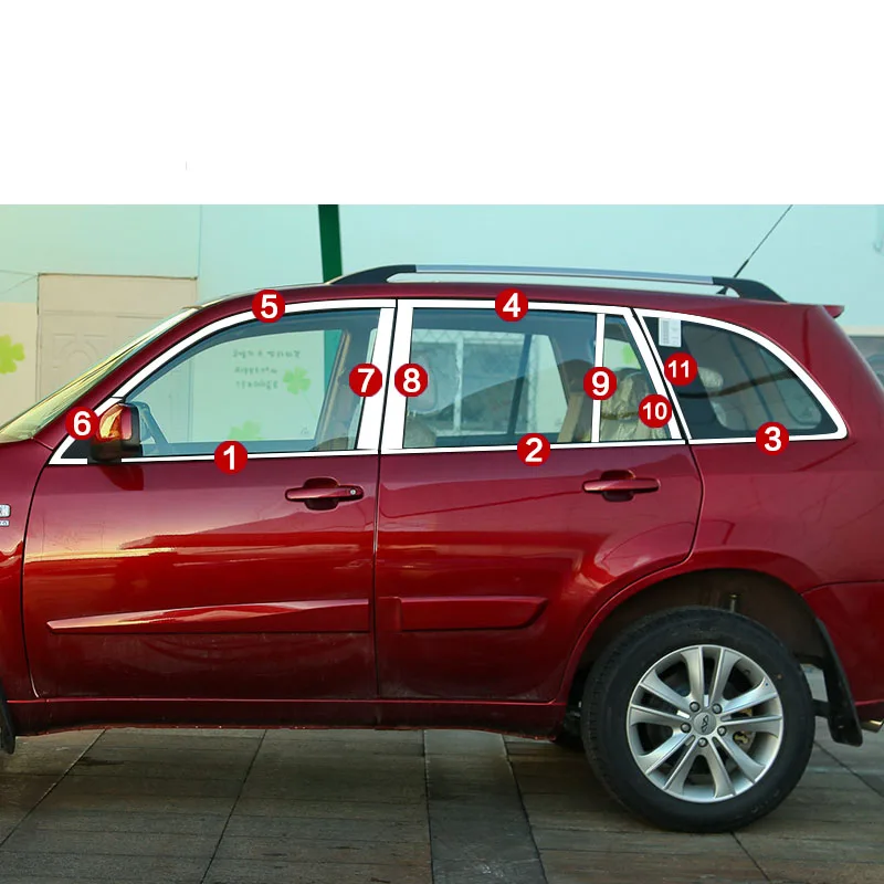 Lsrtw2017 304 нержавеющая сталь автомобильные окна для chery tiggo 3 2014 2015 2016 2017 2018|trim|trim car |