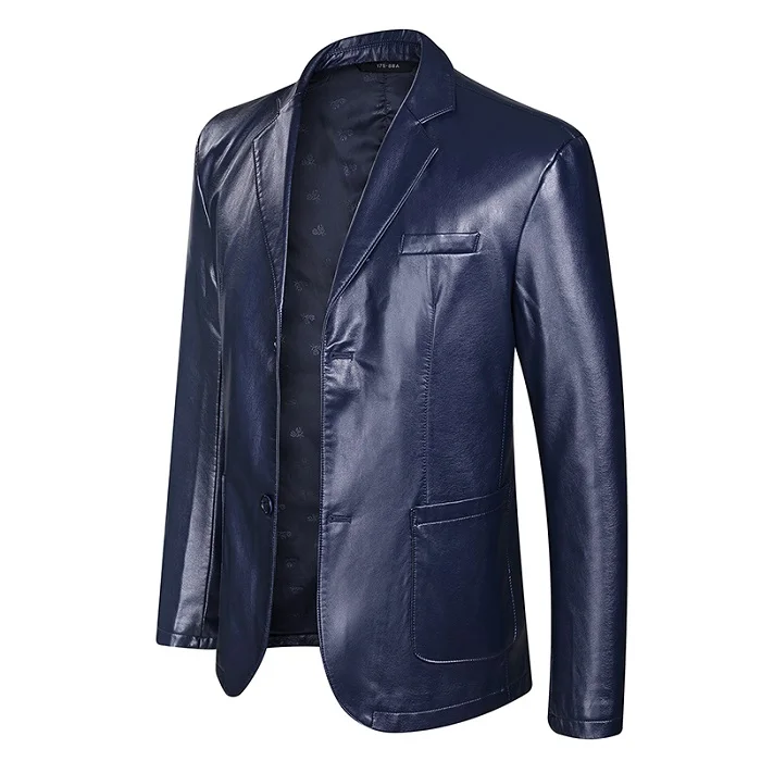 Новое поступление, кожаные куртки размера плюс 8XL 7XL 6XL, мужская верхняя одежда, мужские пальто на весну и осень - Цвет: Тёмно-синий