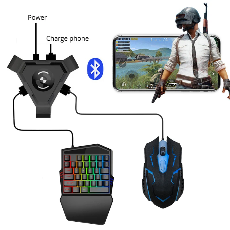  PUBG Mobile Gamepad Controller Gaming Keyboard Mouse Converter For Android ios Phone to PC Bluetoot