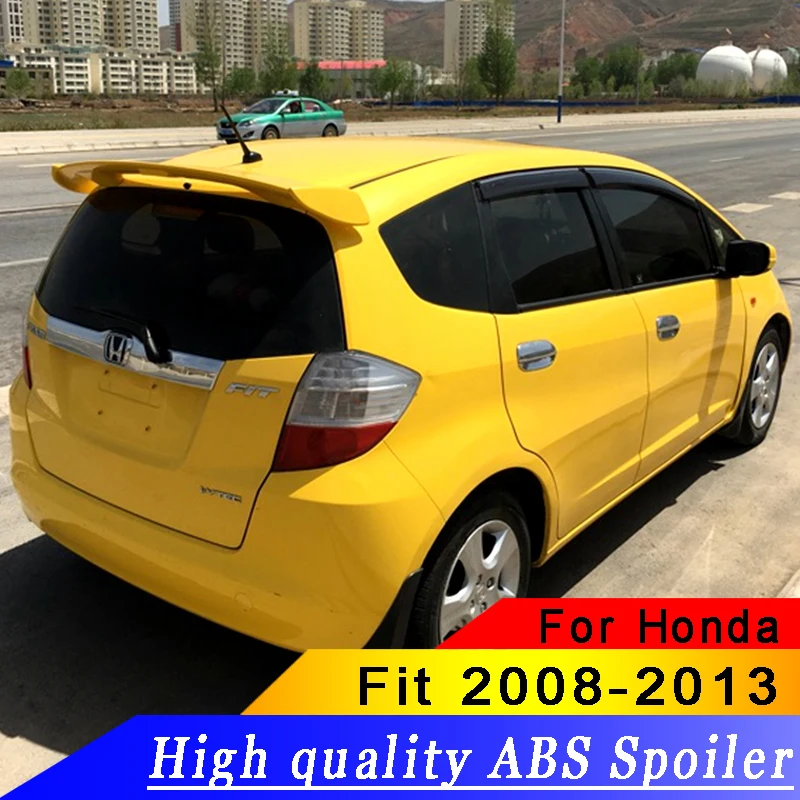 

High Quality ABS Material for Honda Jazz Fit Spoiler Car Rear Wing Primer Color Rear Spoiler For Honda Fit Spoiler WX 2008-2013