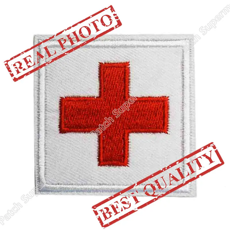 

Military Medical Medic Tactical Morale Fraternal Red Cross Patch cosplay Embroidered Uniform Iron On badge applique Goth Punk