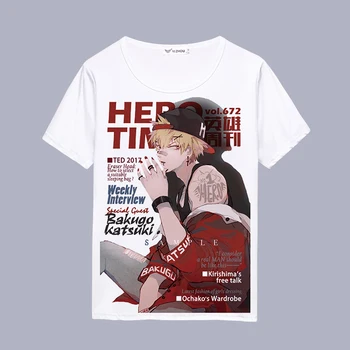 

Anime My Hero Academia Bakugou Katsuki Cosplay Costume Spring/Summer Fashion Printing Short-Sleeved T-Shirt Cosplay Clothing