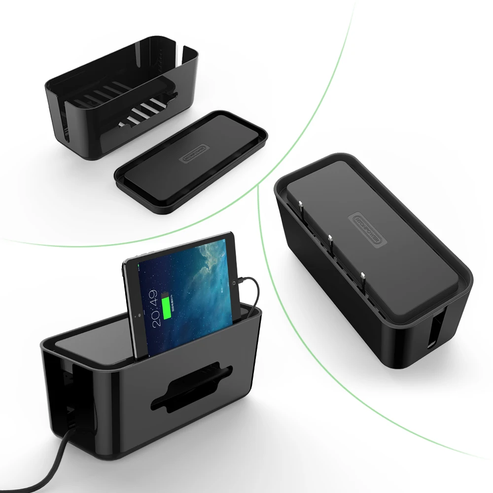 NTONPOWR RMB Hard Plastic Desk Organizer Cable Winder Container Case Power Strip Storage Box and Dustproof Cover for Home Safety NTONPOWR RMB Hard Plastic Desk Organizer Cable Winder Container Case Power Strip Storage Box and Dustproof Cover for Home Safety