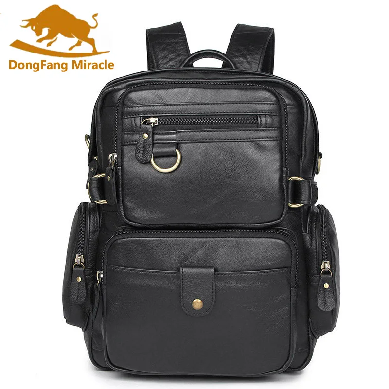 Винтажный Мужской рюкзак из натуральной кожи с гарантией, модный дизайнерский школьный рюкзак для мужчин и женщин, брендовые дорожные сумки