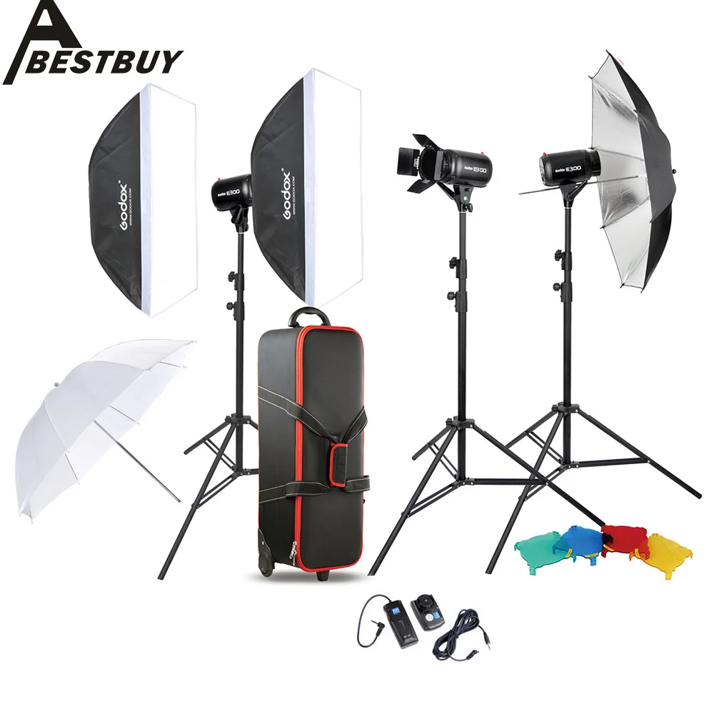 Godox  Speedlite   Kit   300    Strobe Light  Softbox   