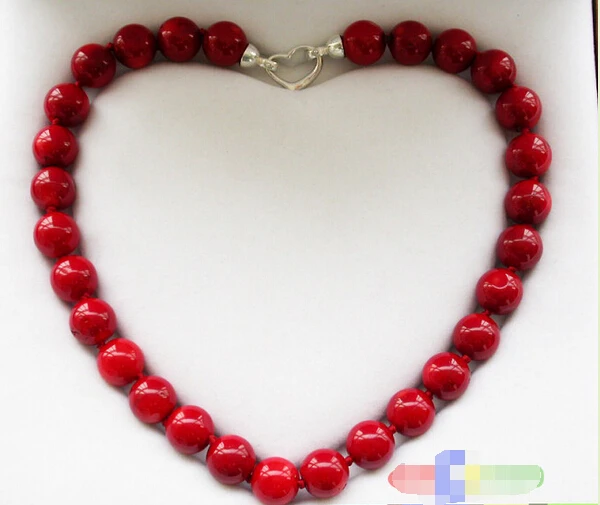 

Free shipping@@@@@ REAL 18" 14MM NATUREL RED CORAL BEAD NECKLACE