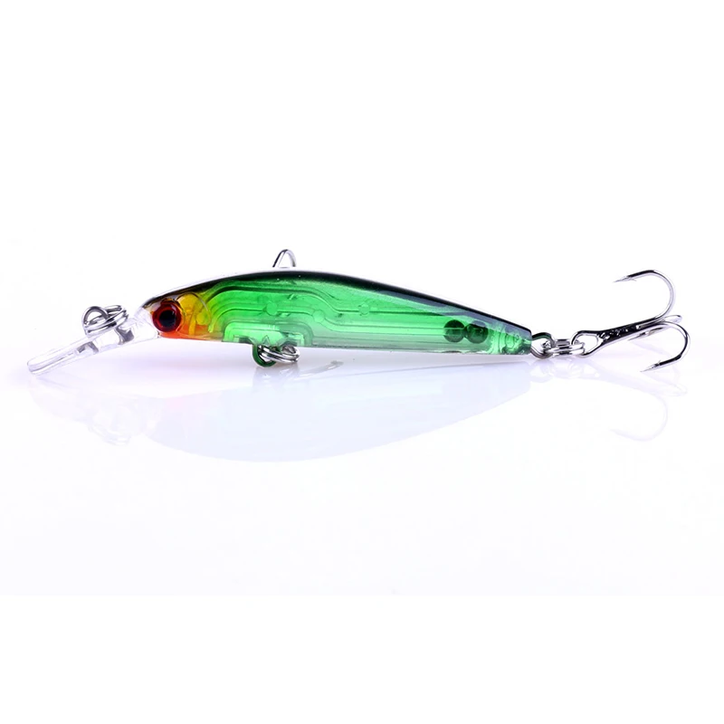 1pcs Minnow Fishing Lures 8 color fishing Bait Bass 7cm/4g fishing Tackle Transparent laser
