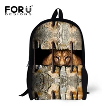Alta Calidad 16 inch Niños Mochilas Animal Fresco León Impresión Mochila para Niños Ocasionales Chicos Adolescente School La Bolsa de Libros