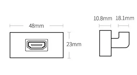 90 HDMI гнездо к гнезду разъем с угловой стороны настенная пластина|wall connector|hdmi wall