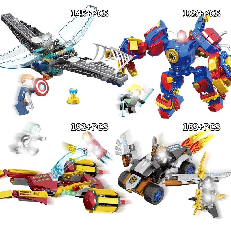 Super Hero Figures Legoings Avengers Captain Marvel Ant Man Wasp Spiderman Black Panther Building Blocks Toys For Children