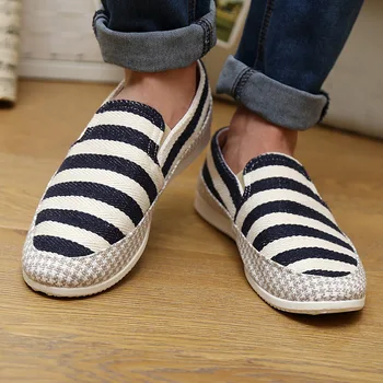 

2019 autumn Mens Shoes Casual Male Breathable Canvas Shoes Men Chinese Fashion Soft Slip On Espadrilles For Men Loafers B4-33