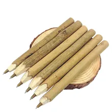 20 шт./партия, Новая Винтажная ручная деревянная зеленая Экологичная шариковая ручка, милая простая шариковая ручка, хороший подарок