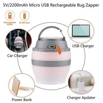 

USB Mosquito Killer Rechargeable Charged Led Mosquito Killer Dimmable Camping Built-in Insect Trap Waterproof for Home Traveling