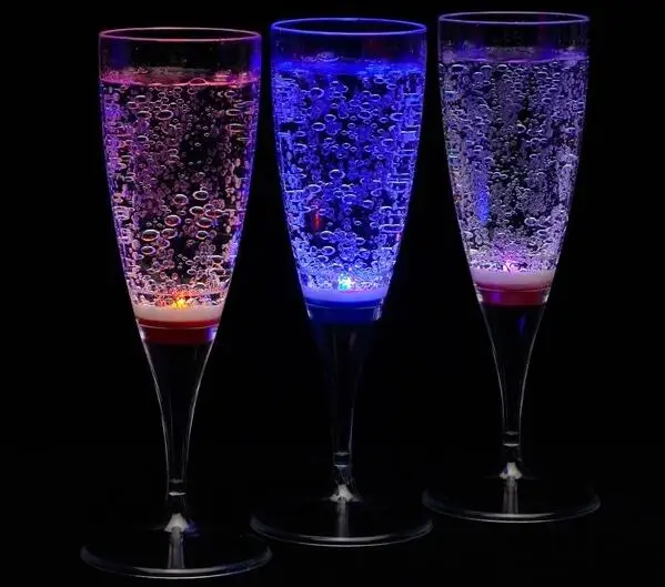 6 шт./l красочный свет мигает Кубок Пивной бар кружка напиток LED Шампанское Акриловые чашки для партии /свадьбы 150 мл