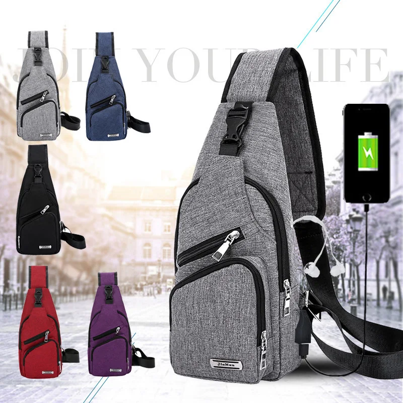 

Waterproof mini small Men Chest Bag Unisex Chest Pack Anti Theft Male Single Shoulder Bags USB Charging Women's Crossbody Bag