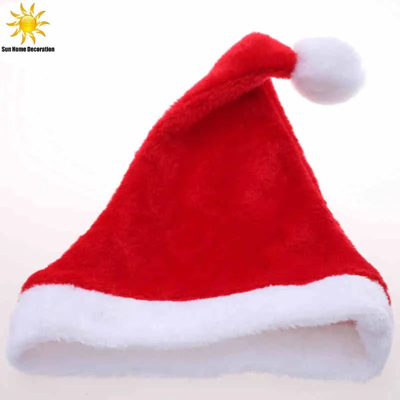 Высококачественная плюшевая утолщенная Рождественская шапка, рождественские украшения для дома, новогодний подарок для детей