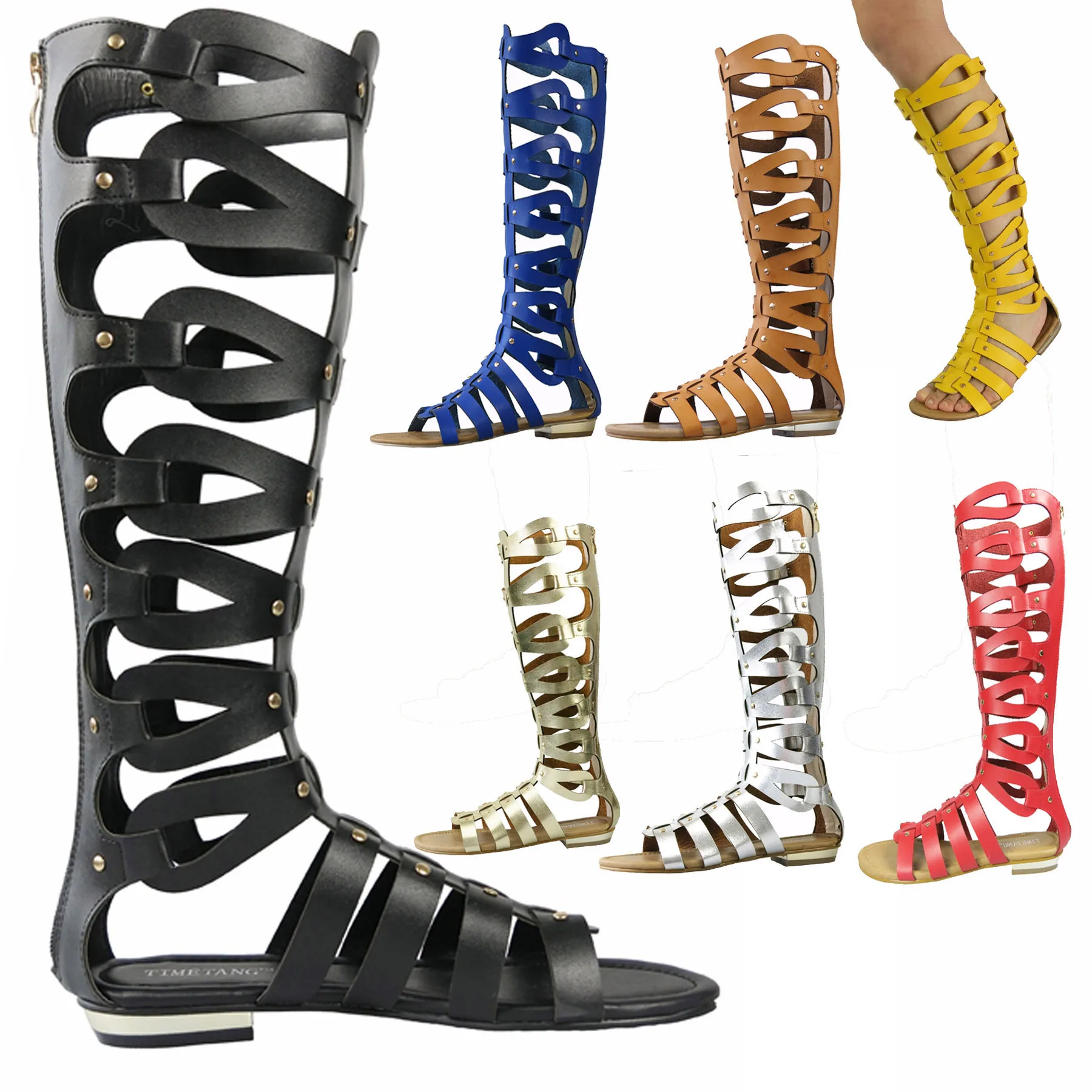 Hollow Flat Bottom Toe Boots Woman Sandals
