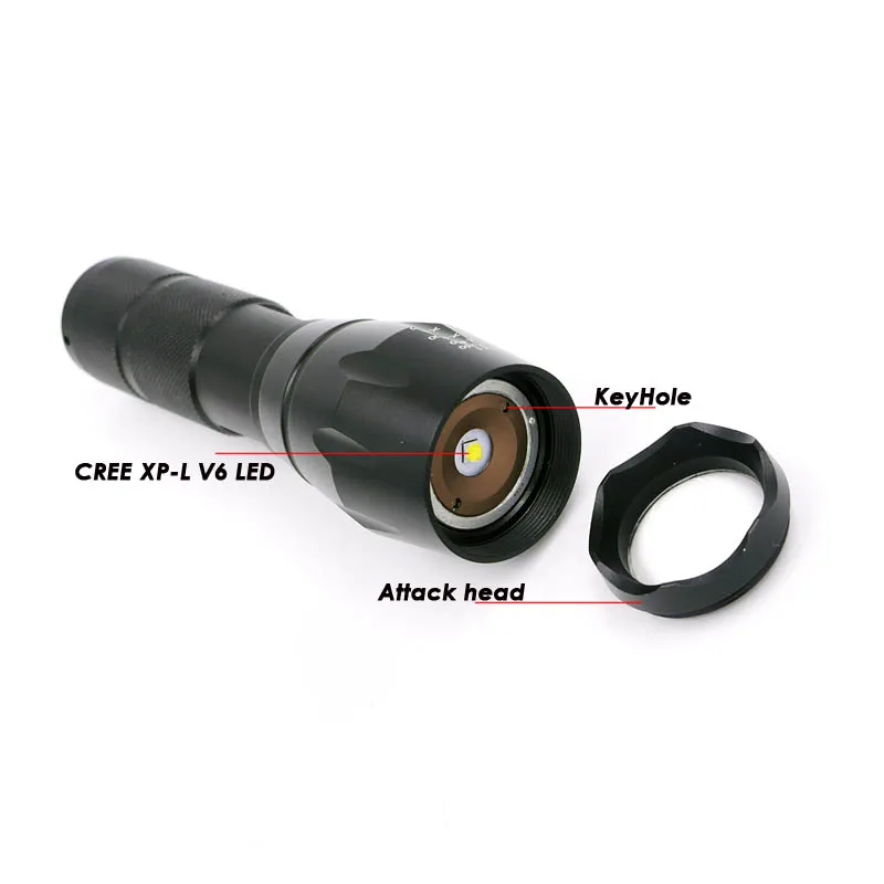 A100 CREE XP-L V6 led flashlight (2)