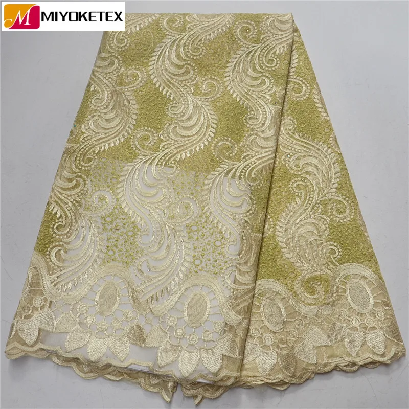 

Luxury Gold African Tulle Lace Fabric Nigerian Net Laces Fabrics For Wedding Dress Embroidered French Mesh Top Quality PSA371-1
